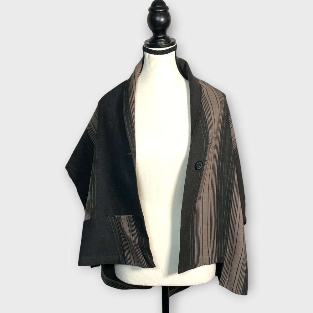 M_MEFU Asymmetric Poncho Jacket Japan Sz 40 (US L) Minimalist Modern - Picture 2 of 11